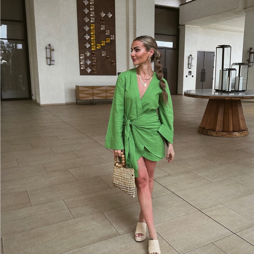 REVOLVE | L’Academie The Janeiro Mini Dress Green - Picture 3 of 14